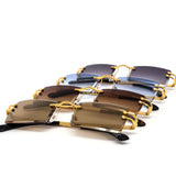 12 Pack: Chic Miter-cut Square Gold Gradient Wholesale Sunglasses