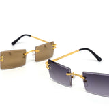 12 Pack: Chic Miter-cut Square Gold Gradient Wholesale Sunglasses