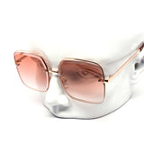 12 Pack: Sleek Offset Miter-cut Rimless Gradient Wholesale Sunglasses