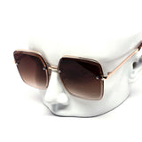 12 Pack: Sleek Offset Miter-cut Rimless Gradient Wholesale Sunglasses