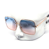 12 Pack: Sleek Offset Miter-cut Rimless Gradient Wholesale Sunglasses