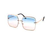 12 Pack: Sleek Offset Miter-cut Rimless Gradient Wholesale Sunglasses
