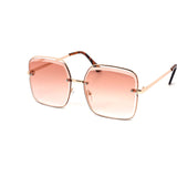 12 Pack: Sleek Offset Miter-cut Rimless Gradient Wholesale Sunglasses