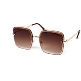 12 Pack: Sleek Offset Miter-cut Rimless Gradient Wholesale Sunglasses