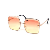 12 Pack: Sleek Offset Miter-cut Rimless Gradient Wholesale Sunglasses