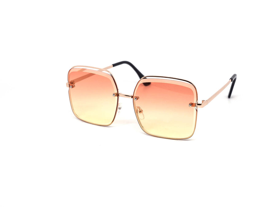 12 Pack: Sleek Offset Miter-cut Rimless Gradient Wholesale Sunglasses