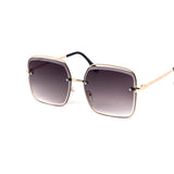 12 Pack: Sleek Offset Miter-cut Rimless Gradient Wholesale Sunglasses