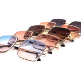 12 Pack: Sleek Offset Miter-cut Rimless Gradient Wholesale Sunglasses