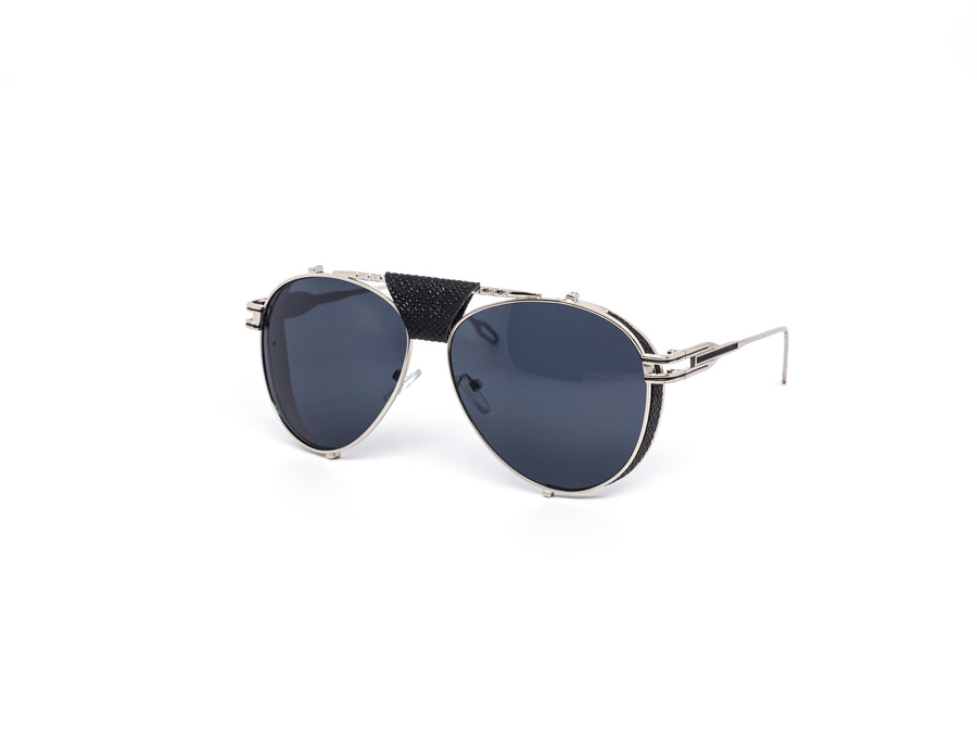 12 Pack: Elegant Color Mirror Leather Cover Aviator Wholesale Sunglasses