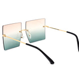 12 Pack: Oversized Square Rimless Duo-tone Gradient Wholesale Sunglasses
