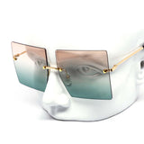 12 Pack: Oversized Square Rimless Duo-tone Gradient Wholesale Sunglasses