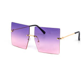 12 Pack: Oversized Square Rimless Duo-tone Gradient Wholesale Sunglasses