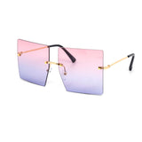 12 Pack: Oversized Square Rimless Duo-tone Gradient Wholesale Sunglasses