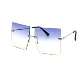 12 Pack: Oversized Square Rimless Duo-tone Gradient Wholesale Sunglasses