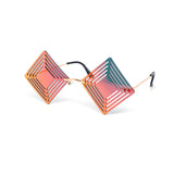 12 Pack: Hypnotic Diamond Cutout Mirror Wholesale Sunglasses