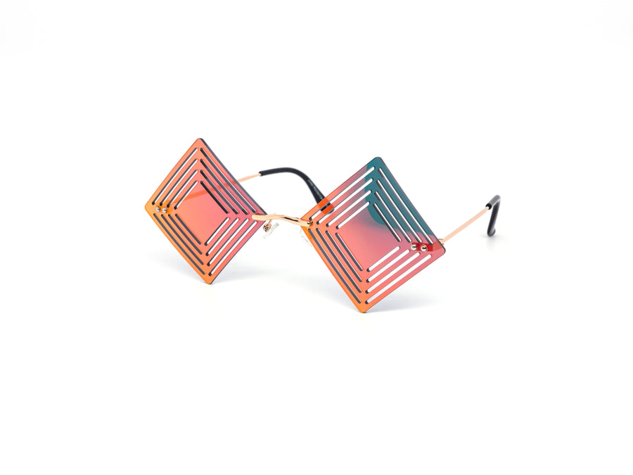 12 Pack: Hypnotic Diamond Cutout Mirror Wholesale Sunglasses
