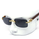 12 Pack: Rimless Rectangular Rhinestone Wholesale Sunglasses