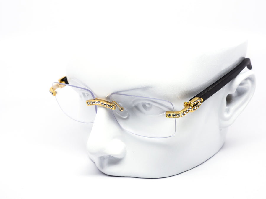 12 Pack: Rhinestone Square Rimless Clear Wholesale Eyeglasses