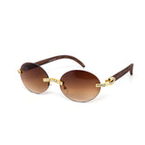 12 Pack: Rhinestone Oval Rimless Gradient Wholesale Sunglasses