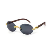 12 Pack: Rhinestone Oval Rimless Gradient Wholesale Sunglasses