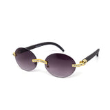 12 Pack: Rhinestone Oval Rimless Gradient Wholesale Sunglasses