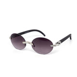 12 Pack: Rhinestone Oval Rimless Gradient Wholesale Sunglasses