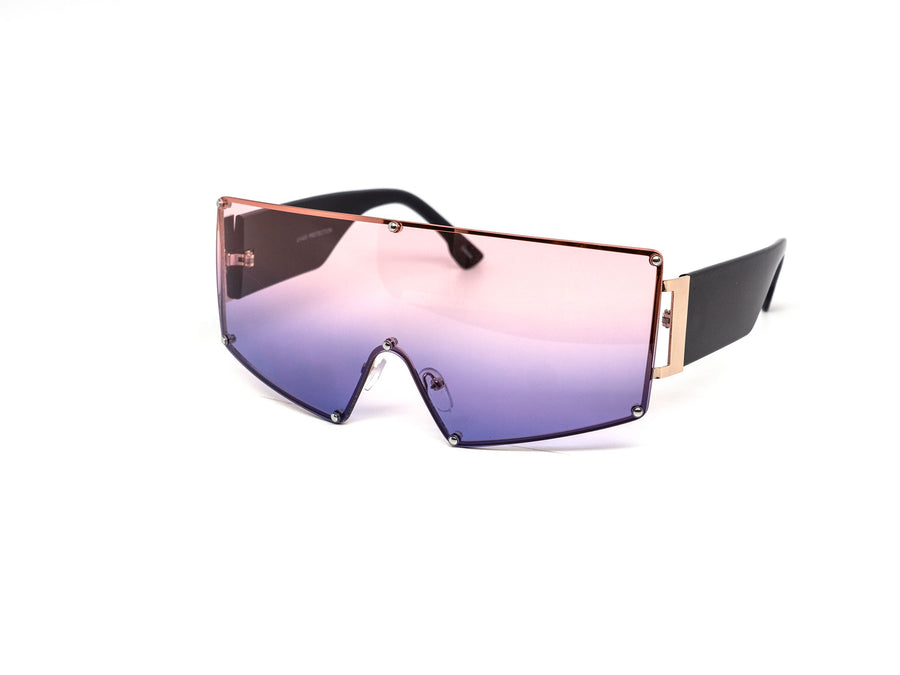 12 Pack: Oversized Rimless Uni-Shield Duo-tone Wholesale Sunglasses