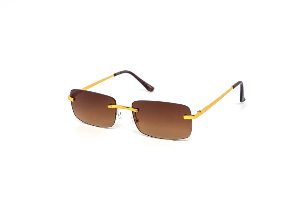 12 Pack: Sleek Rimless Rectangular Gradient Wholesale Sunglasses