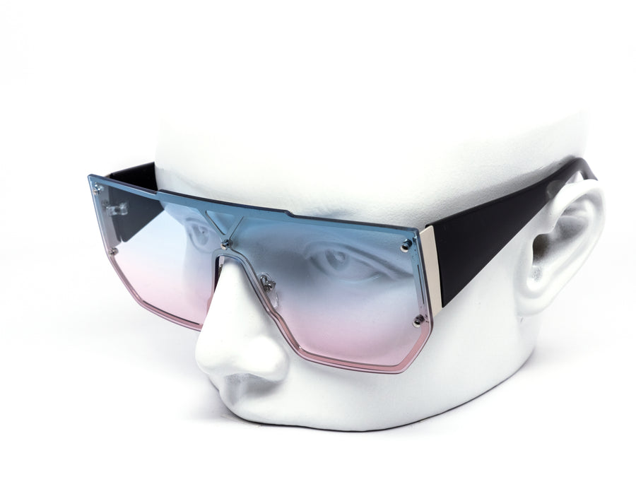 12 Pack: Oversized Rimless Square Shield Gradient Wholesale Sunglasses