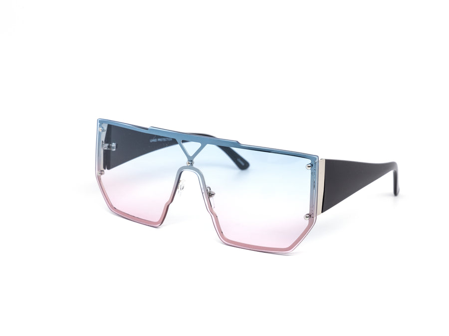 12 Pack: Oversized Rimless Square Shield Gradient Wholesale Sunglasses