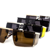 12 Pack: Oversized Metallic Blinker Square Wholesale Sunglasses