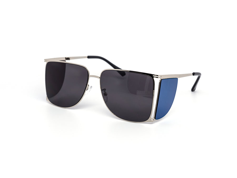 12 Pack: Oversized Metallic Blinker Round Wholesale Sunglasses