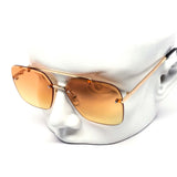12 Pack: Rimless Miter Cut Duo-tone Aviator Wholesale Sunglasses