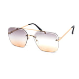 12 Pack: Rimless Miter Cut Duo-tone Aviator Wholesale Sunglasses
