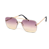 12 Pack: Rimless Miter Cut Duo-tone Aviator Wholesale Sunglasses