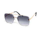 12 Pack: Rimless Miter Cut Duo-tone Aviator Wholesale Sunglasses