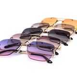 12 Pack: Rimless Miter Cut Duo-tone Aviator Wholesale Sunglasses