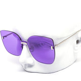 12 Pack: Minimalistic Oversized Rimless Cateye Wholesale Sunglasses