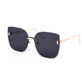 12 Pack: Minimalistic Oversized Rimless Cateye Wholesale Sunglasses