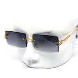 12 Pack: Rimless Miter Square Metal Gradient Wholesale Sunglasses