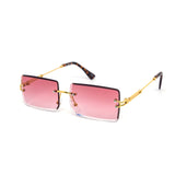 12 Pack: Rimless Miter Square Metal Gradient Wholesale Sunglasses