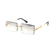12 Pack: Rimless Miter Square Metal Gradient Wholesale Sunglasses
