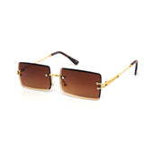 12 Pack: Rimless Miter Square Metal Gradient Wholesale Sunglasses