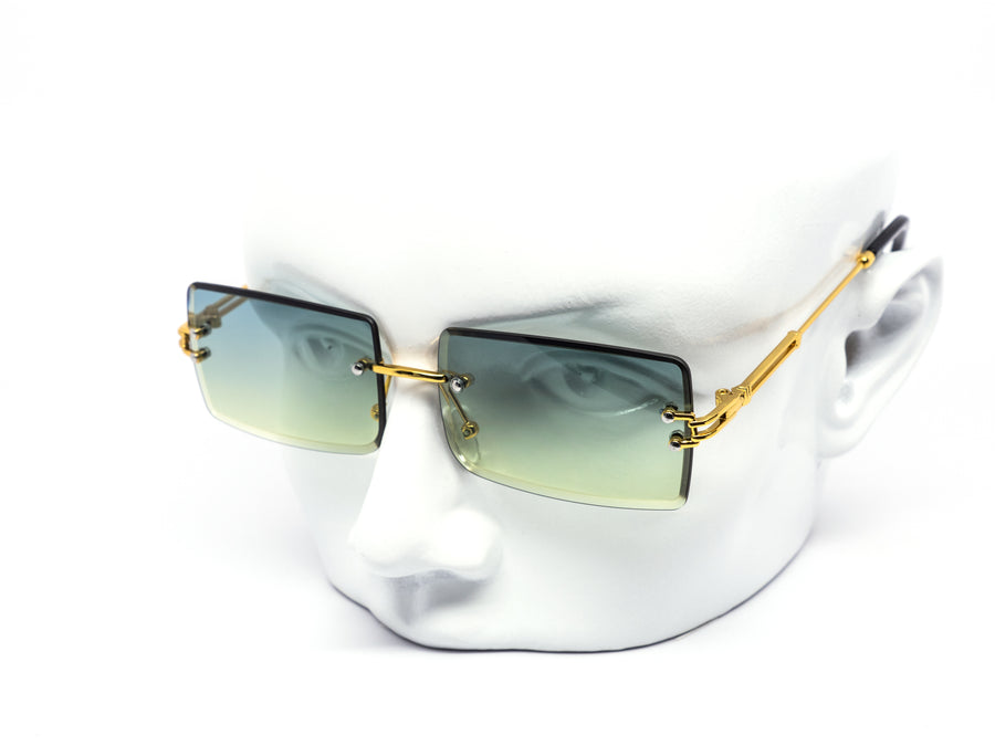 12 Pack: Rimless Miter Square Metal Duo-tone Wholesale Sunglasses