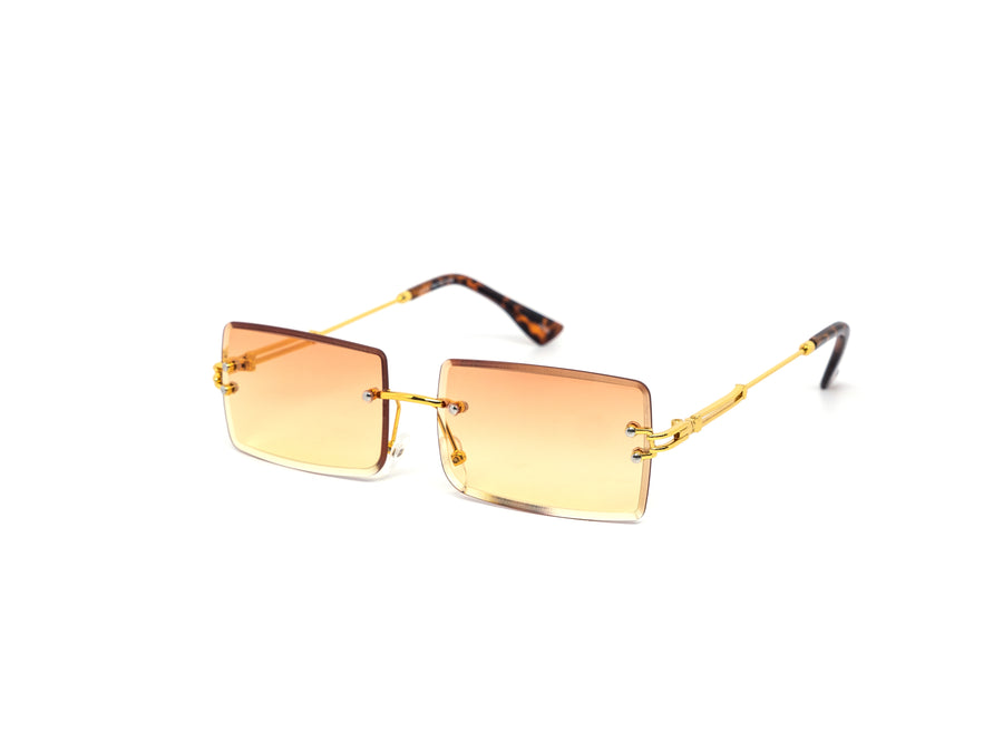 12 Pack: Rimless Miter Square Metal Duo-tone Wholesale Sunglasses