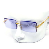 12 Pack: Rimless Petite Square Metal Color Wholesale Sunglasses