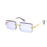 12 Pack: Rimless Petite Square Metal Color Wholesale Sunglasses