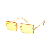 12 Pack: Rimless Petite Square Metal Color Wholesale Sunglasses