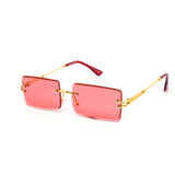 12 Pack: Rimless Petite Square Metal Color Wholesale Sunglasses