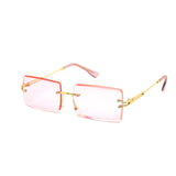 12 Pack: Rimless Petite Square Metal Color Wholesale Sunglasses